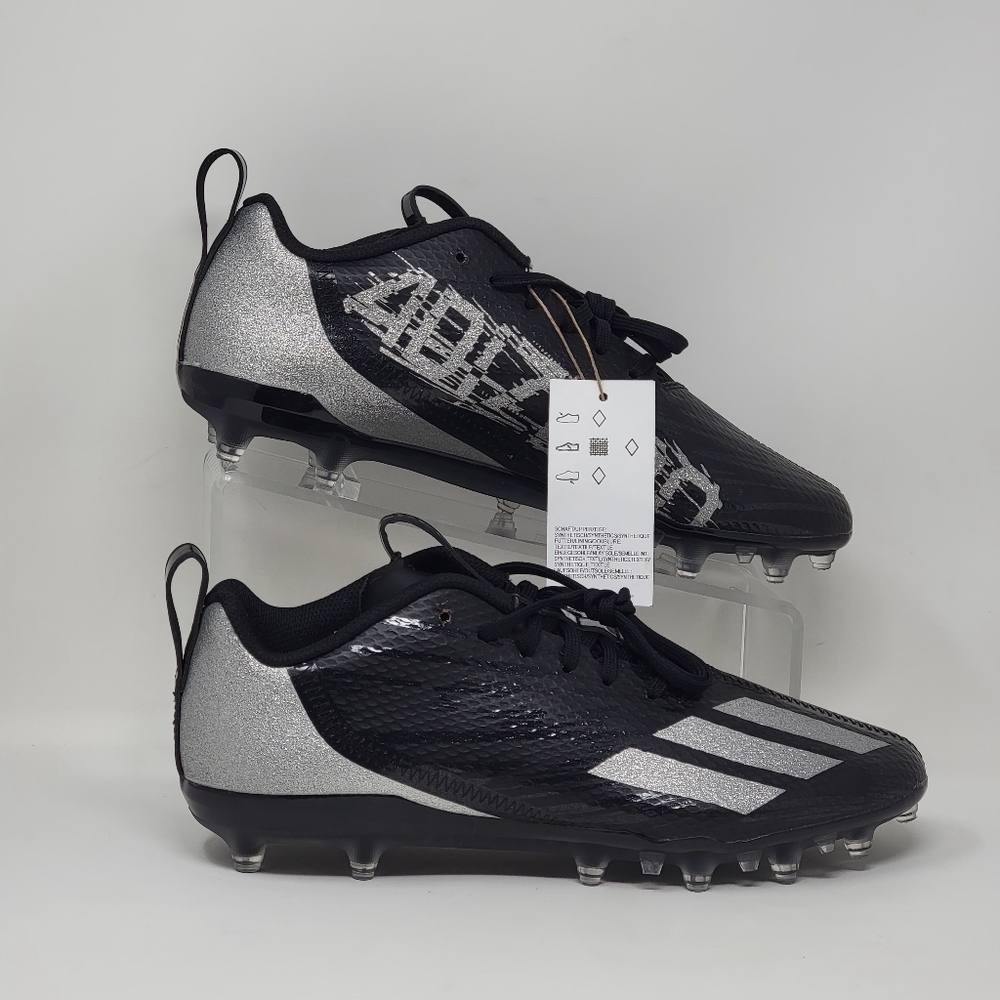 Adidas adizero Spark Black Gray Football Cleats GV9085 Men's Size 12 New
